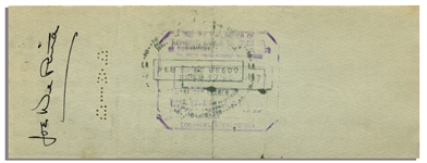 Moe Howard Check Signed to Joe DeRita -- Endorsed by DeRita on Verso -- Dated 8 February 1960 -- Measures 8.25'' x 3'' -- Very Good Condition